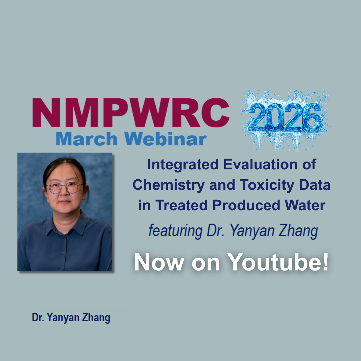 Promotional graphic for the March webinar on treated produced water