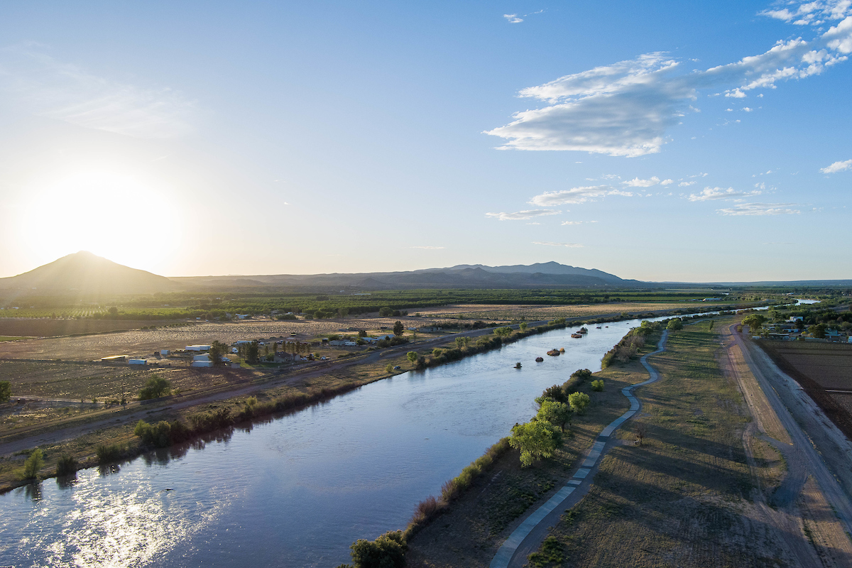 Rio Grande river running outside Las Cruces